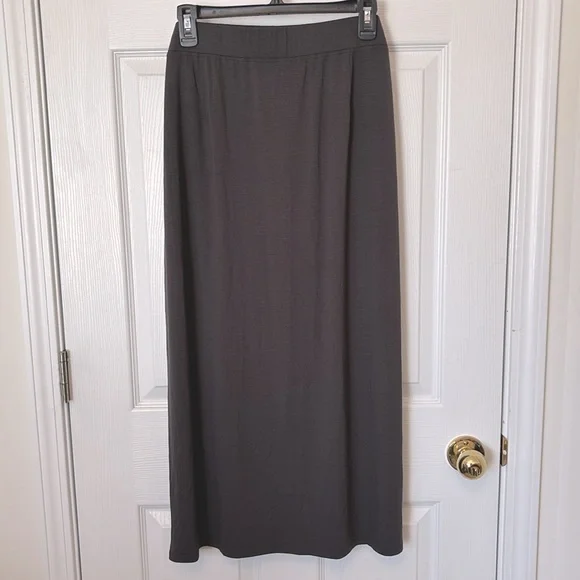 Eileen Fisher Signature Viscose Jersey Knit Maxi Skirt Gray Women’s XL - Picture 5 of 9